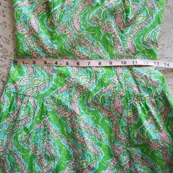 Lilly Pulitzer Jordan Strapless Dress Chomp Chomp Fit & Flare Sz2 - Picture 5 of 9